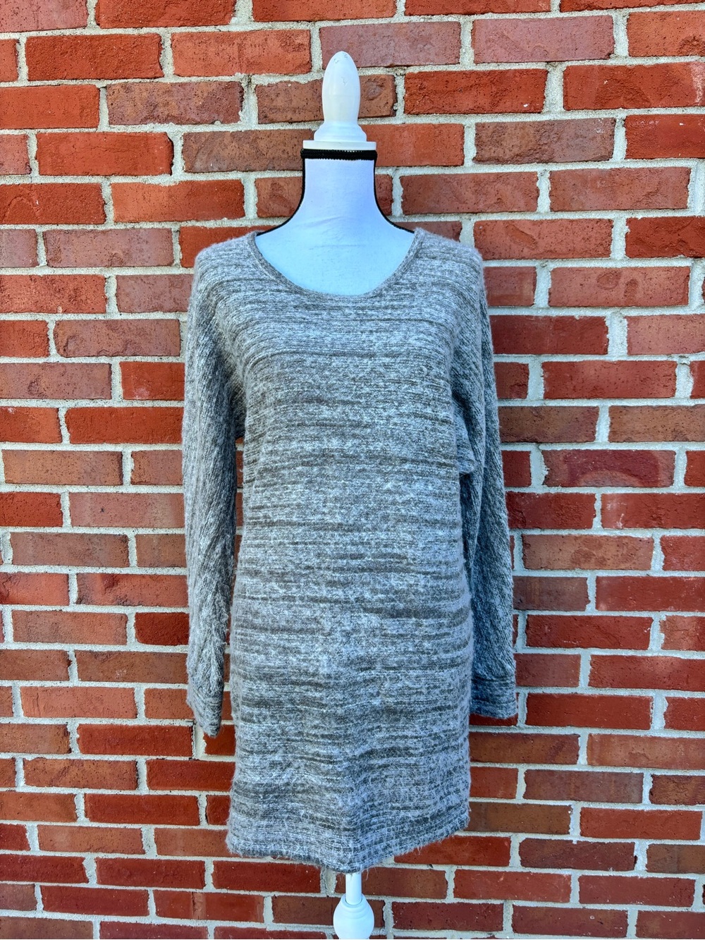 Ecote UO Gray Space Dye Marled Knit Long Sleeve Sweater Dress Women’s Small